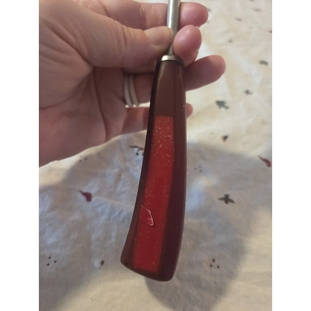 VTG 1950's Corona Red‎ Bakelite Handle Gravy Ladle Retro Serving Spoon Farmhouse